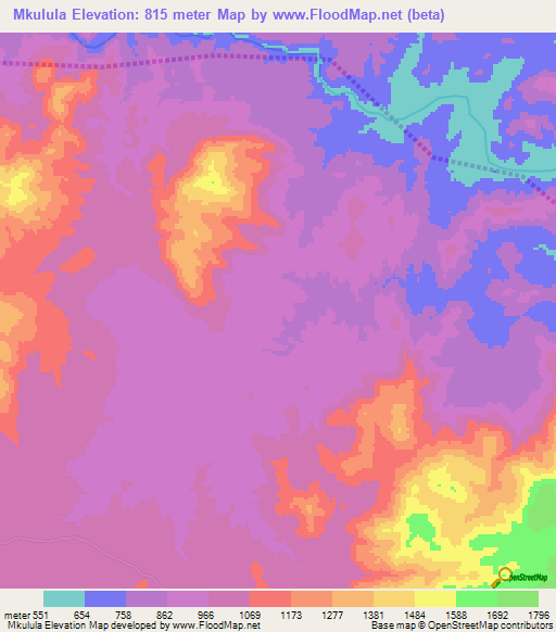 Mkulula,Tanzania Elevation Map