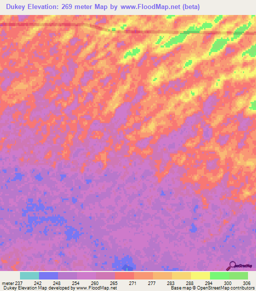 Dukey,Uzbekistan Elevation Map