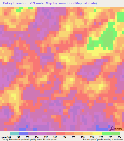 Dukey,Uzbekistan Elevation Map