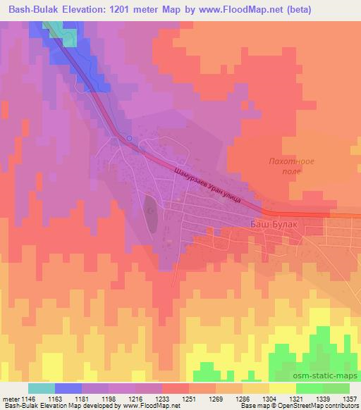 Bash-Bulak,Kyrgyzstan Elevation Map