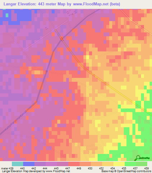 Langar,Uzbekistan Elevation Map