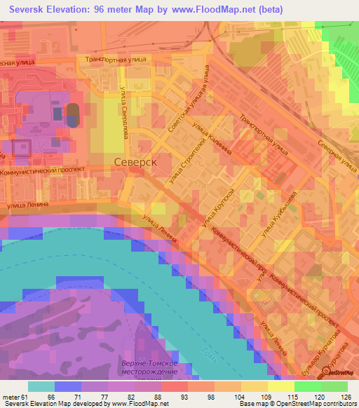 Seversk,Russia Elevation Map