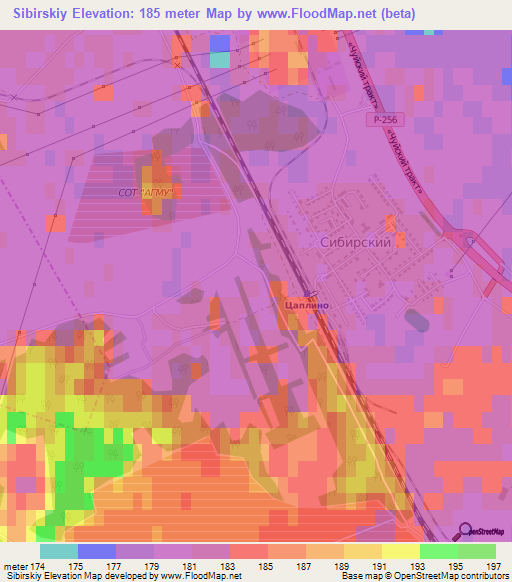 Sibirskiy,Russia Elevation Map