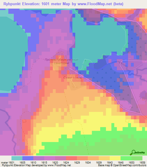 Rybpunkt,Kyrgyzstan Elevation Map