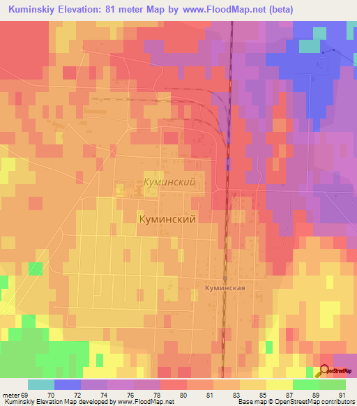 Kuminskiy,Russia Elevation Map