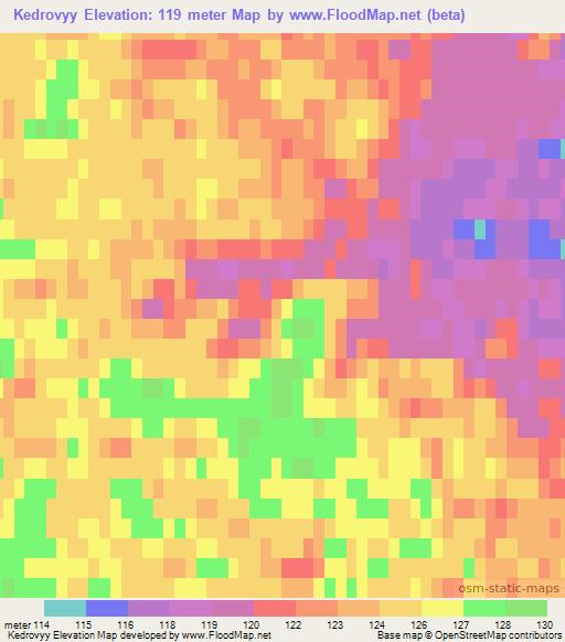 Kedrovyy,Russia Elevation Map