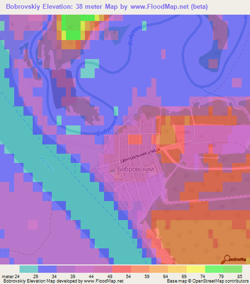 Bobrovskiy,Russia Elevation Map