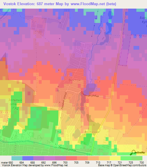 Vostok,Kyrgyzstan Elevation Map