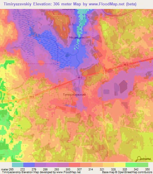 Timiryazevskiy,Russia Elevation Map