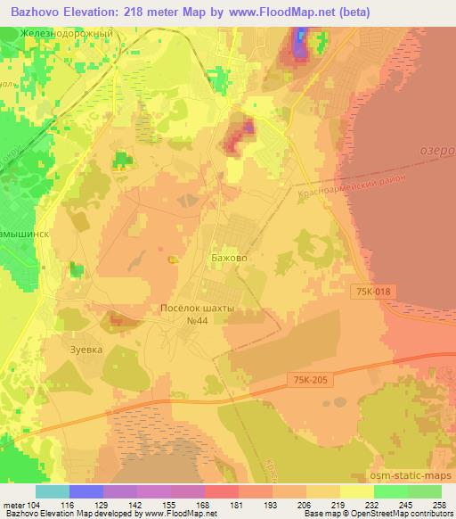 Bazhovo,Russia Elevation Map