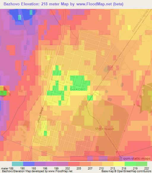 Bazhovo,Russia Elevation Map