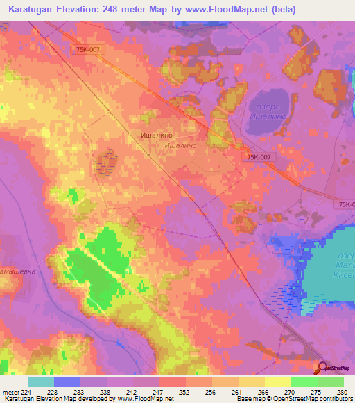 Karatugan,Russia Elevation Map