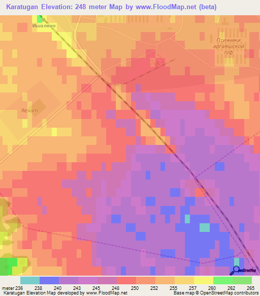 Karatugan,Russia Elevation Map