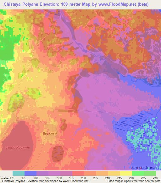 Chistaya Polyana,Russia Elevation Map