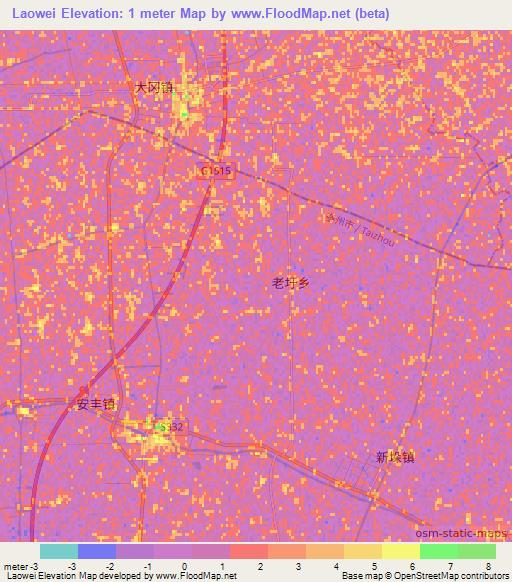 Laowei,China Elevation Map