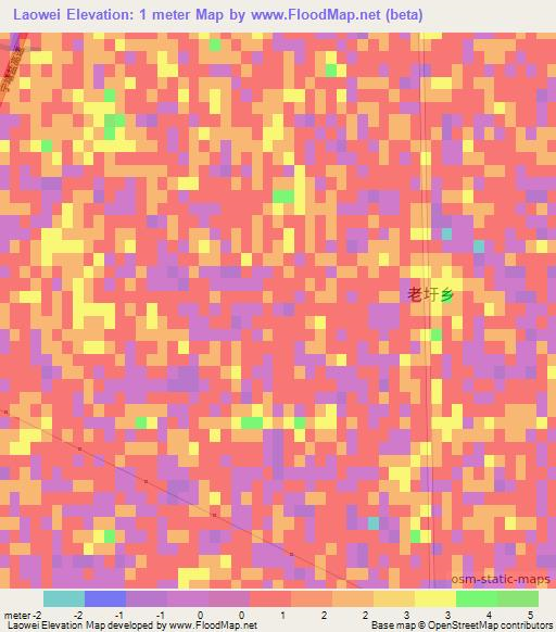 Laowei,China Elevation Map