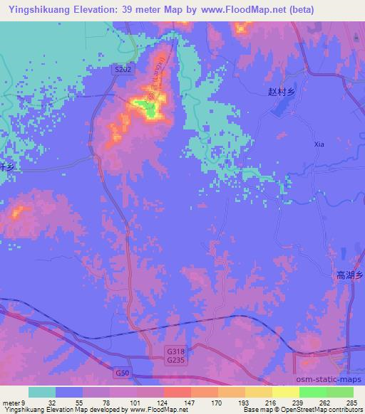 Yingshikuang,China Elevation Map
