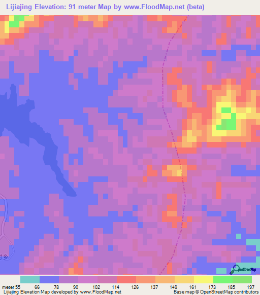 Lijiajing,China Elevation Map