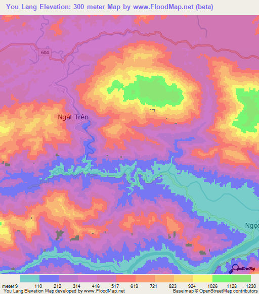 You Lang,Vietnam Elevation Map