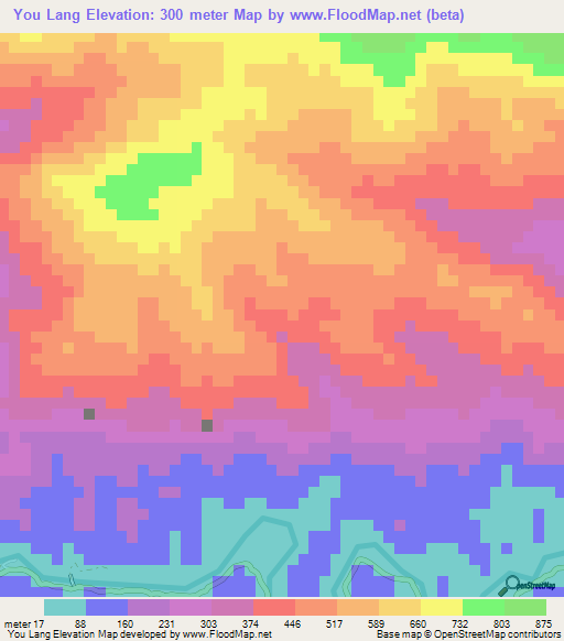 You Lang,Vietnam Elevation Map