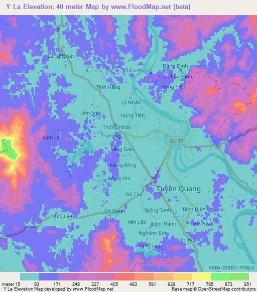 Y La,Vietnam Elevation Map