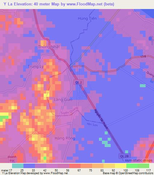 Y La,Vietnam Elevation Map