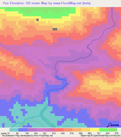 Yeu,Vietnam Elevation Map