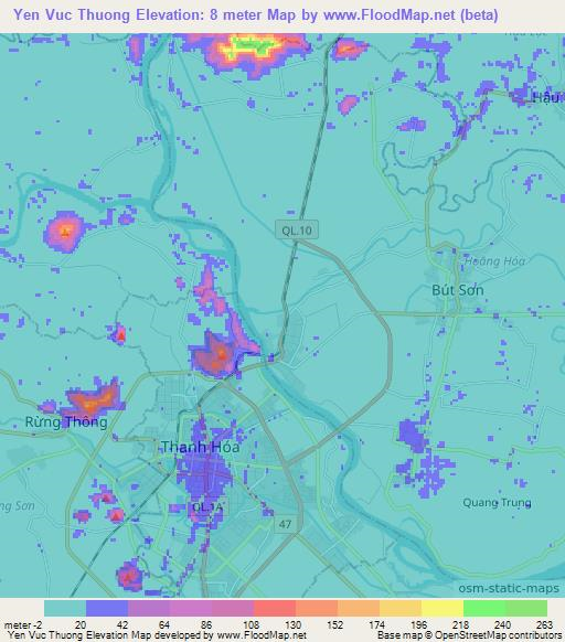 Yen Vuc Thuong,Vietnam Elevation Map