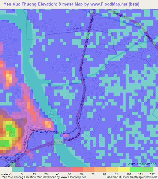 Yen Vuc Thuong,Vietnam Elevation Map