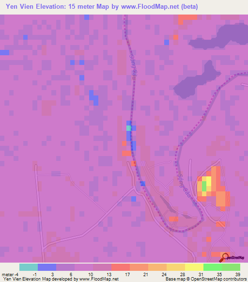 Yen Vien,Vietnam Elevation Map