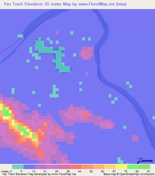 Yen Trach,Vietnam Elevation Map