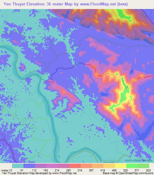 Yen Thuyet,Vietnam Elevation Map