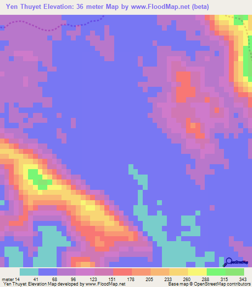 Yen Thuyet,Vietnam Elevation Map