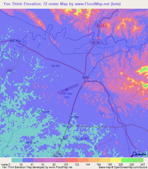 Yen Thinh,Vietnam Elevation Map