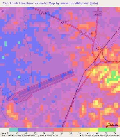 Yen Thinh,Vietnam Elevation Map