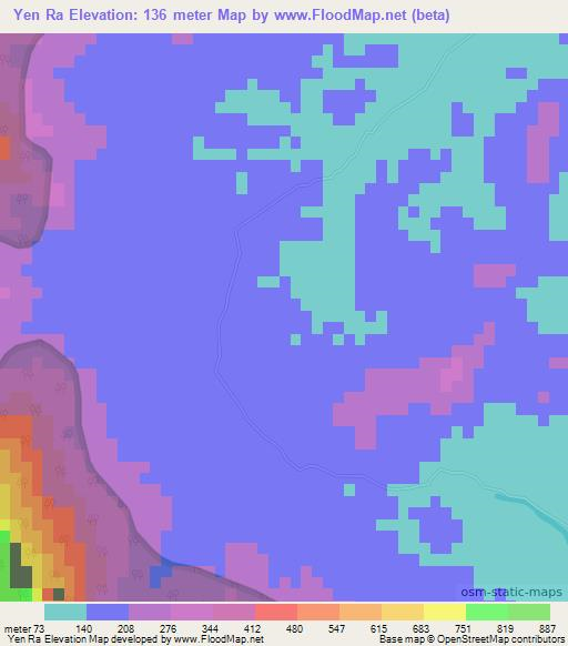 Yen Ra,Vietnam Elevation Map