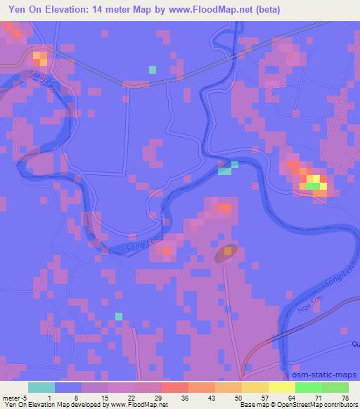 Yen On,Vietnam Elevation Map