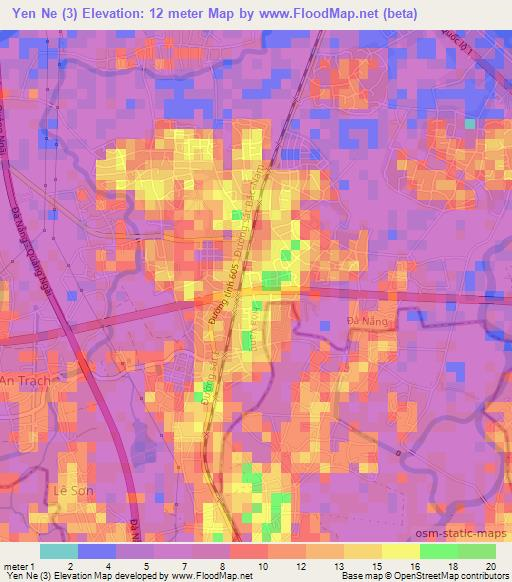 Yen Ne (3),Vietnam Elevation Map
