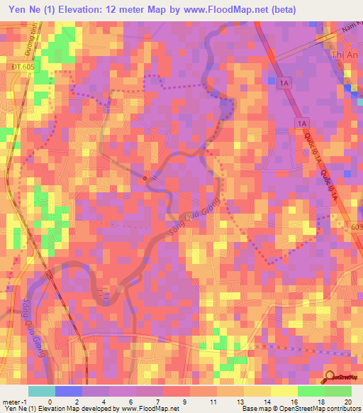 Yen Ne (1),Vietnam Elevation Map