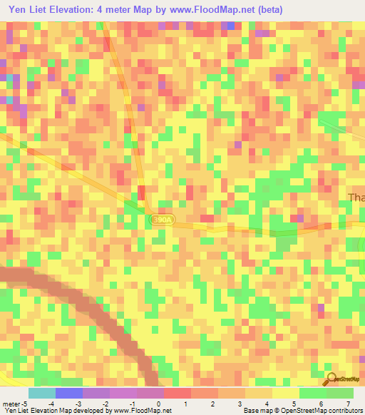 Yen Liet,Vietnam Elevation Map