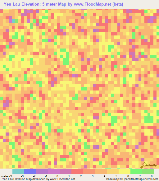 Yen Lau,Vietnam Elevation Map