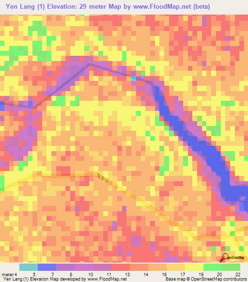 Yen Lang (1),Vietnam Elevation Map