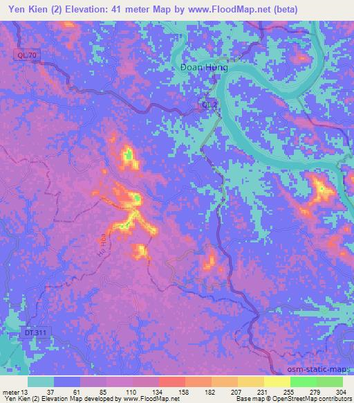 Yen Kien (2),Vietnam Elevation Map