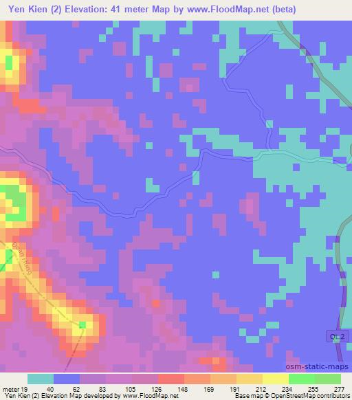 Yen Kien (2),Vietnam Elevation Map