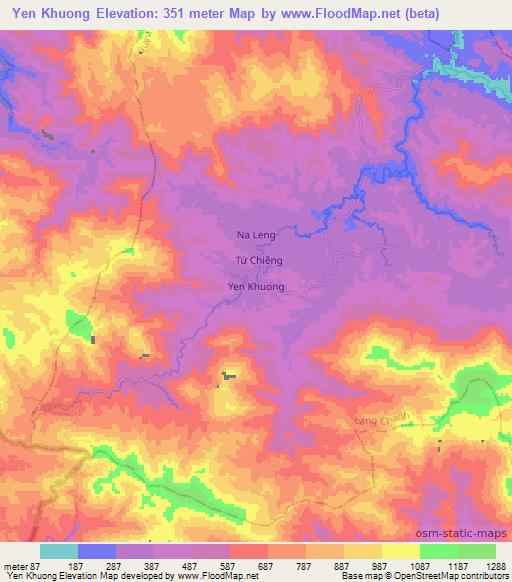 Yen Khuong,Vietnam Elevation Map