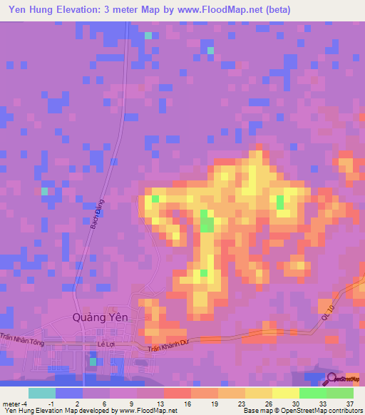 Yen Hung,Vietnam Elevation Map