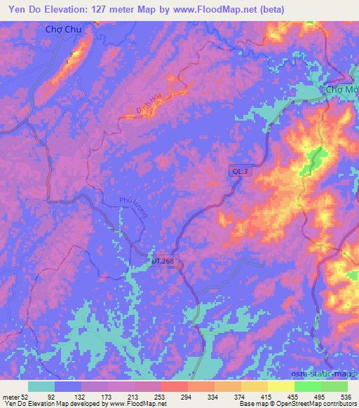 Yen Do,Vietnam Elevation Map