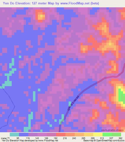 Yen Do,Vietnam Elevation Map