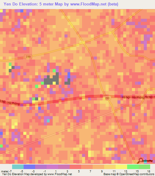 Yen Do,Vietnam Elevation Map