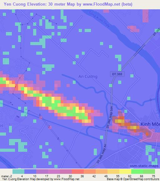 Yen Cuong,Vietnam Elevation Map